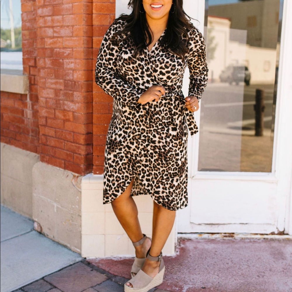 Leopard Print Wrap Dress - Picture 5 of 8